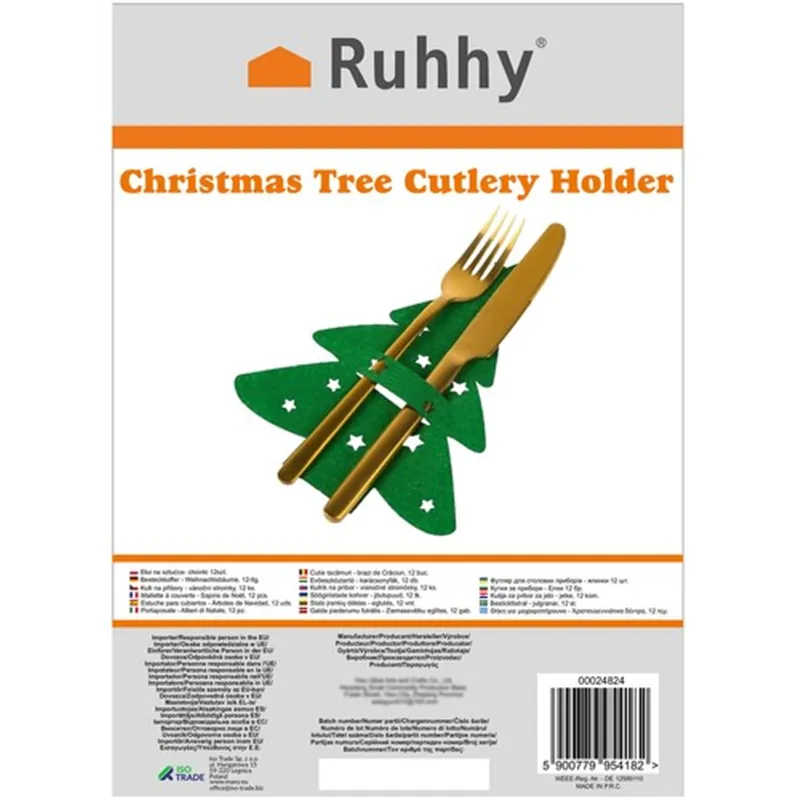 Cutlery case - Christmas trees 12 pcs. Ruhhy 24824