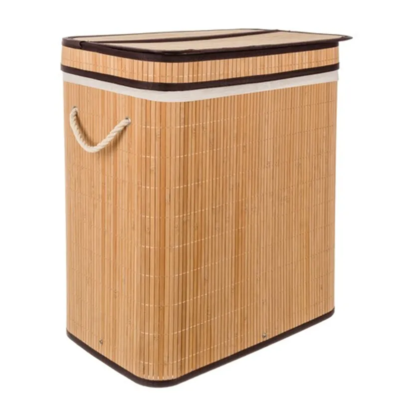 Bamboo laundry basket - two-chamber Ruhhy 24269