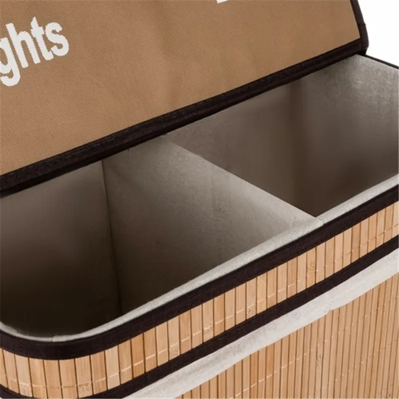 Bamboo laundry basket - two-chamber Ruhhy 24269