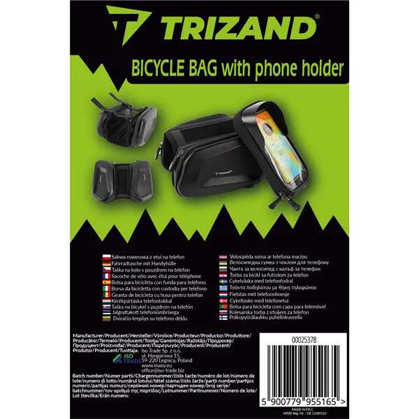 Trizand 25378 dviračio dėklas su telefono dėklu