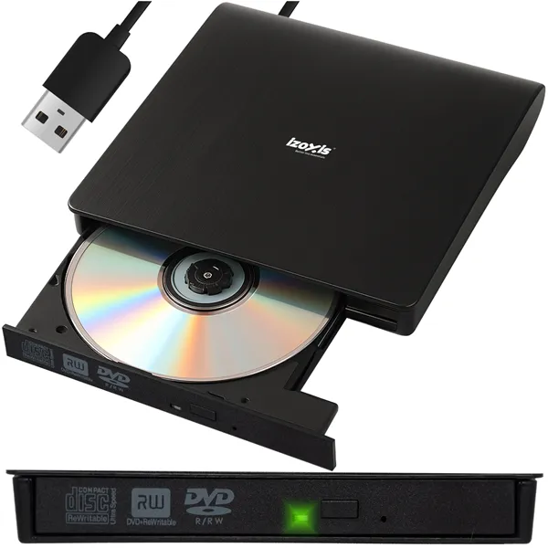 Ārējais diskdzinis + CD/DVD rakstītājs Izoxis 26083