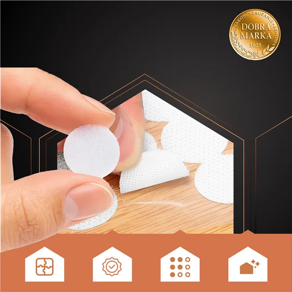 Self-adhesive Velcro 18mm 500pcs white Ruhhy 25884