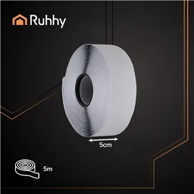 Self-adhesive Velcro tape 5mx5cm black Ruhhy 25806
