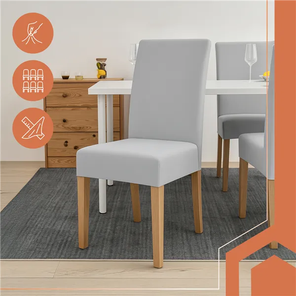 Chair covers - 6 pcs. light gray Ruhhy 25991