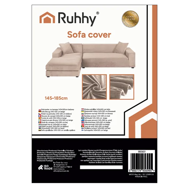 Ruhhy 26031 beige sofa cover 145-185cm