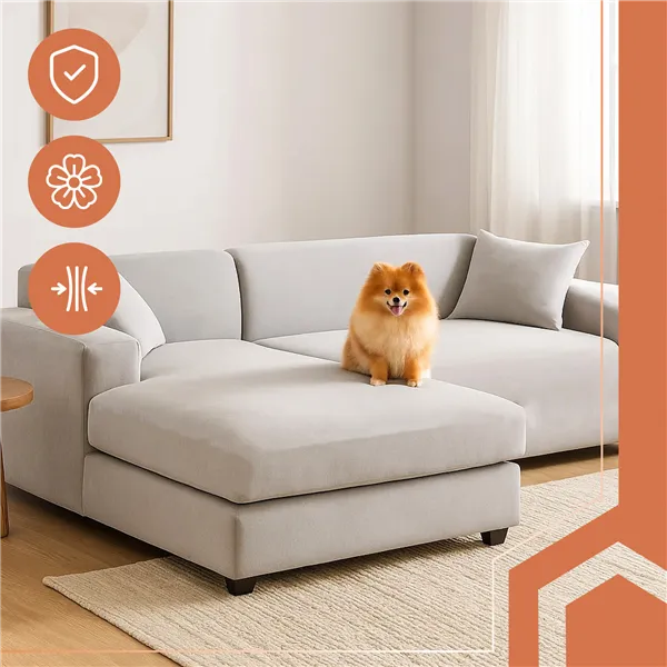 Ruhhy 26182 sofa cover 190-230cm light gray
