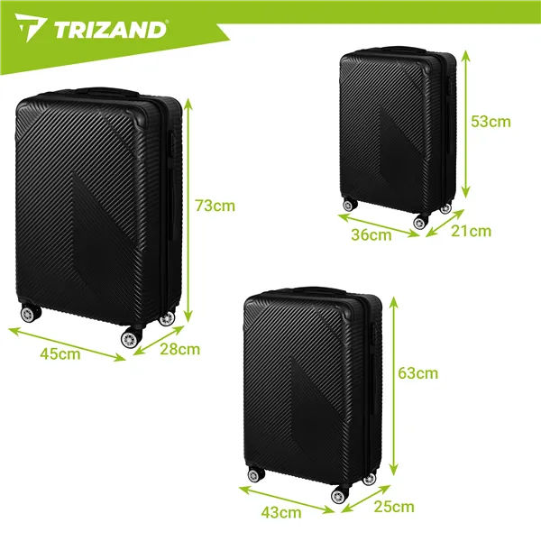 3 viename lagaminų rinkinys – juodas Trizand 26661