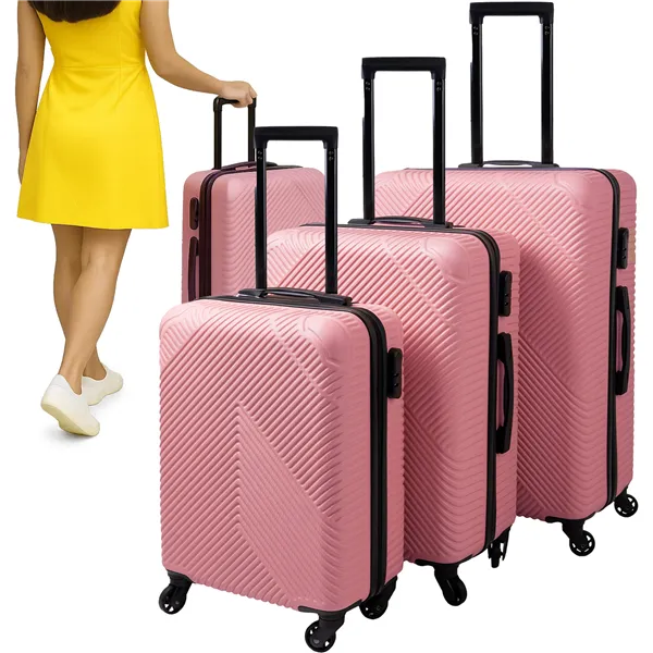 3-in-1 matkalaukkusetti - pinkki Trizand 26663