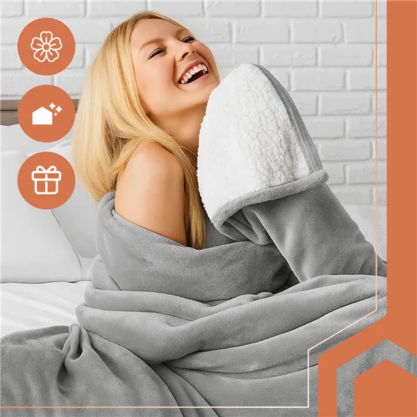 Double-sided blanket 150x200cm light gray Ruhhy 26293