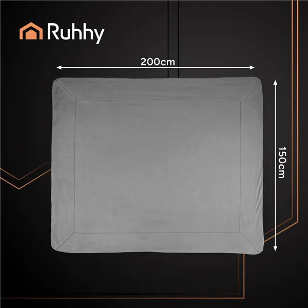 Двустороннее одеяло 150х200см тёмно-серое Ruhhy 26292