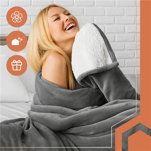 Double-sided blanket 150x200cm dark gray Ruhhy 26292