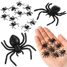 Plastic spiders - decoration - 10 pcs Ruhhy 26028
