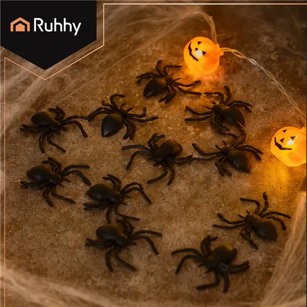 Plastic spiders - decoration - 10 pcs Ruhhy 26028