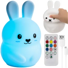 RGB night lamp with remote control - rabbit Izoxis 26204