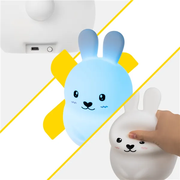 RGB night lamp with remote control - rabbit Izoxis 26204