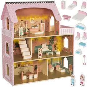 Kruzzel 26364 Wooden Dollhouse
