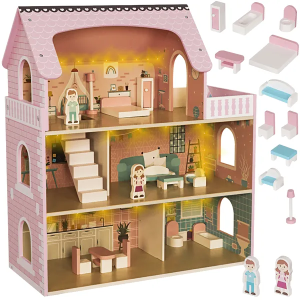 Kruzzel 26364 Wooden Dollhouse