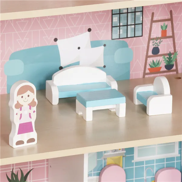 Kruzzel 26364 Wooden Dollhouse