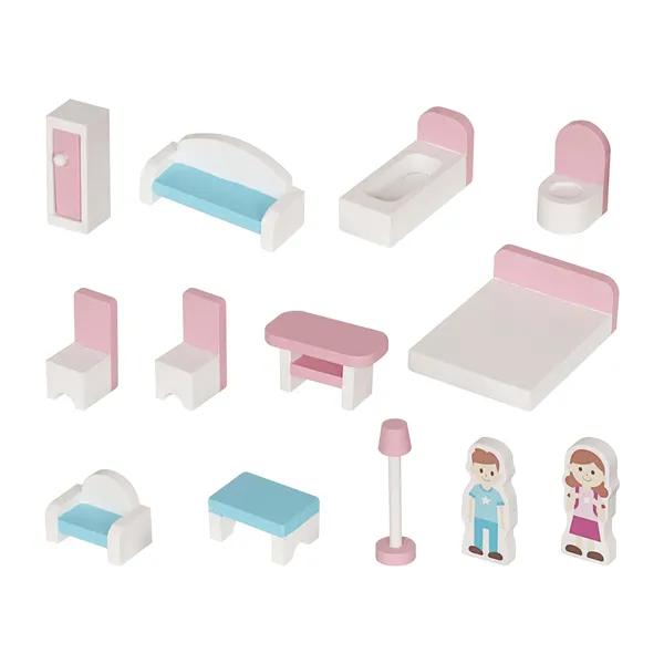 Kruzzel 26364 Wooden Dollhouse