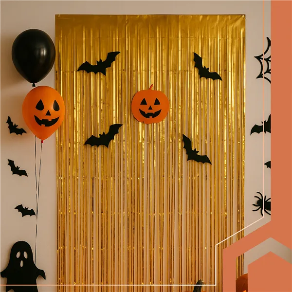 Decorative curtain 2x1m gold Ruhhy 26173