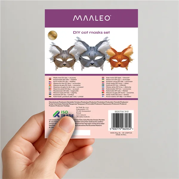 DIY Cat Mask 6 pcs + Accessories Maaleo 26570