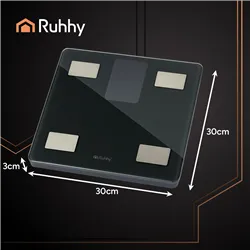 LCD bathroom scale - analytical black Ruhhy 20675