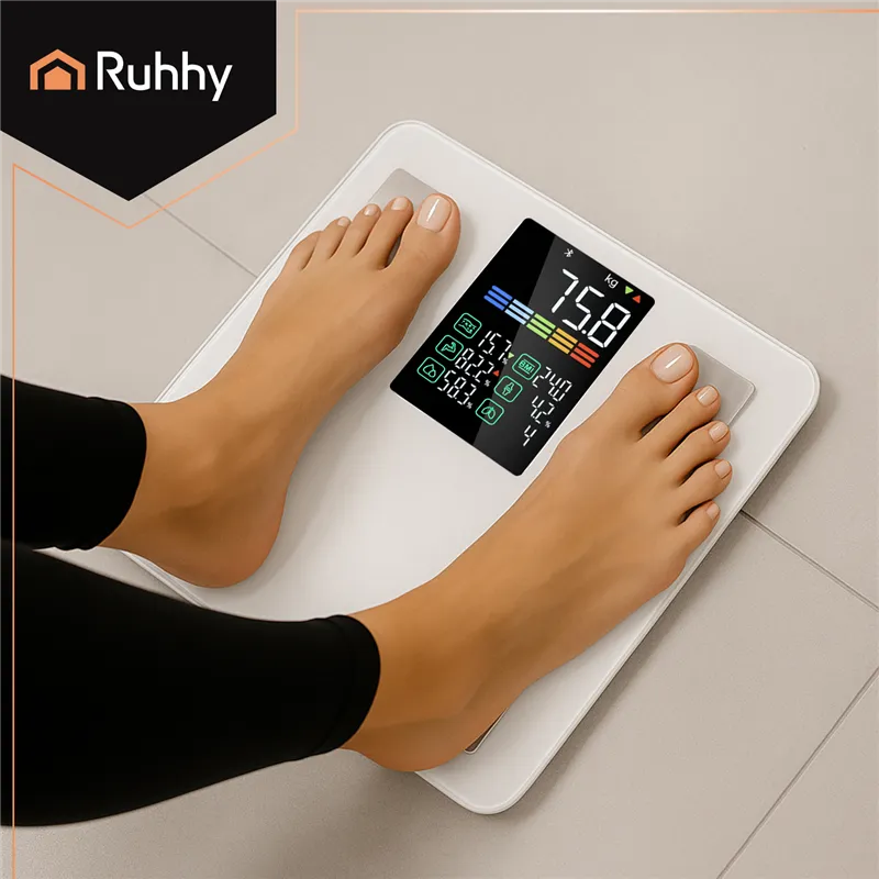 LCD bathroom scale - analytical white Ruhhy 20676