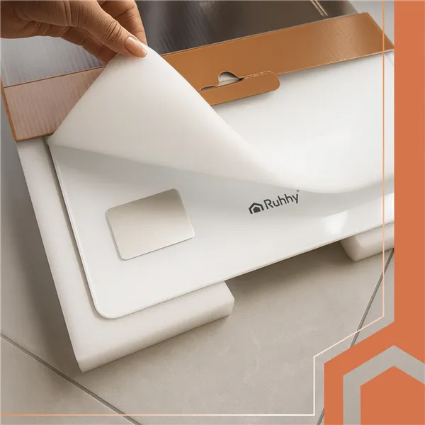 LCD bathroom scale - analytical white Ruhhy 20676