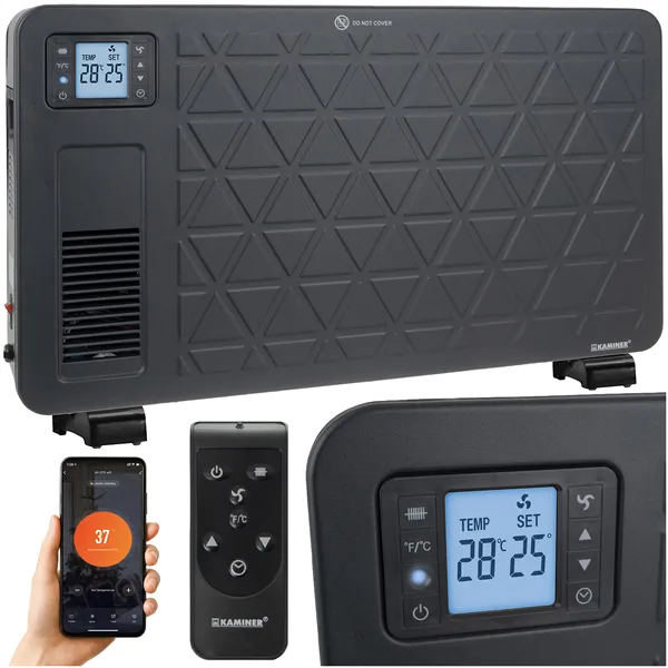Electric heater - black Ziflo Kaminer 26403