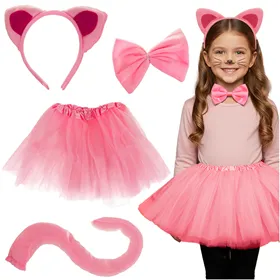 Kitten Costume - Pink 4-Piece Kruzzel 26517