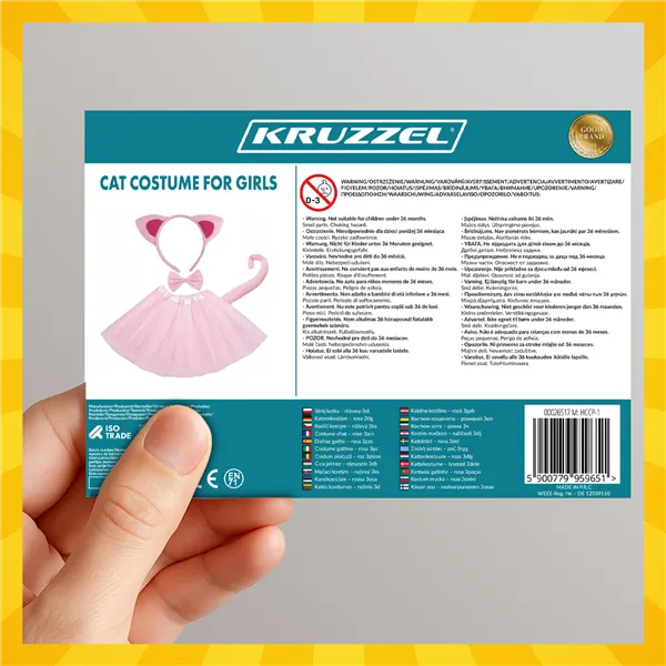 Kitten Costume - Pink 4-Piece Kruzzel 26517