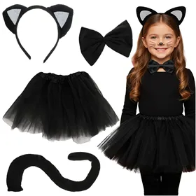 Kitten Costume - Black 4-Piece Kruzzel 26518