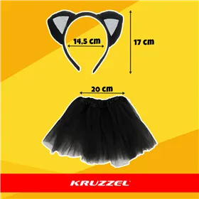 Kitten Costume - Black 4-Piece Kruzzel 26518