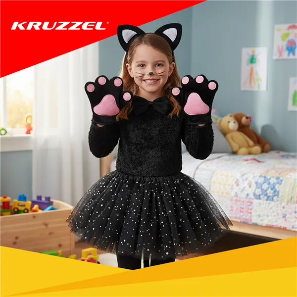 7-piece cat costume - black Kruzzel 26745
