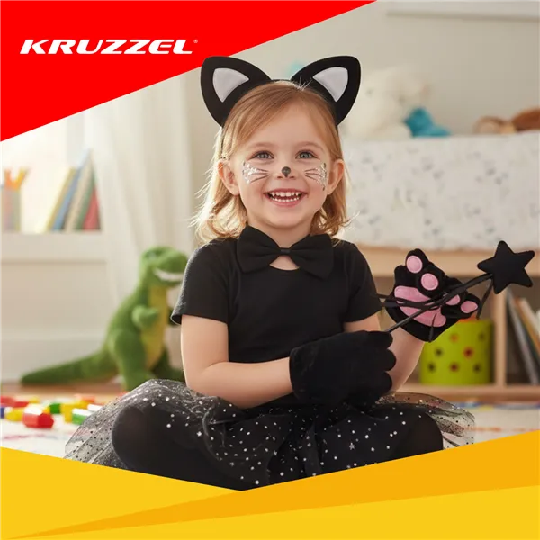7-piece cat costume - black Kruzzel 26745