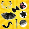 7-piece cat costume - black Kruzzel 26745