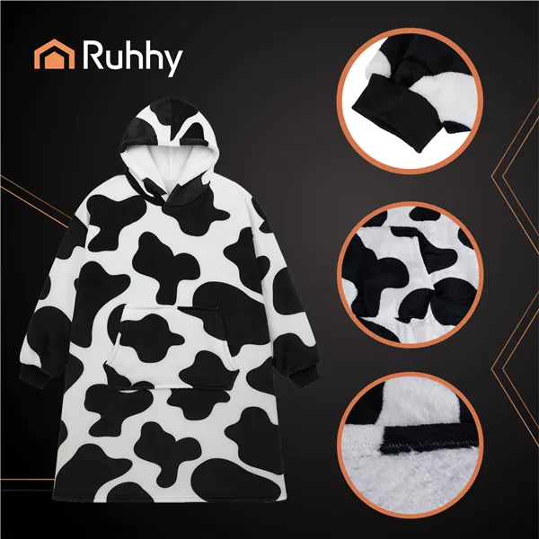 XXL sweatshirt - black and white blanket Ruhhy 26538