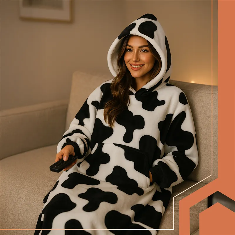 XXL sweatshirt - black and white blanket Ruhhy 26538