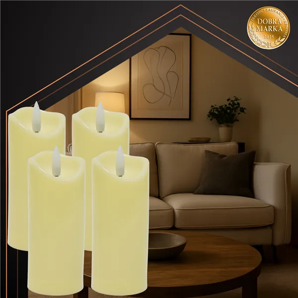 LED candle/insert 12.5x5cm 4pcs Ruhhy 26485