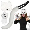4-piece cat/fox costume, white, Ruhhy 26249
