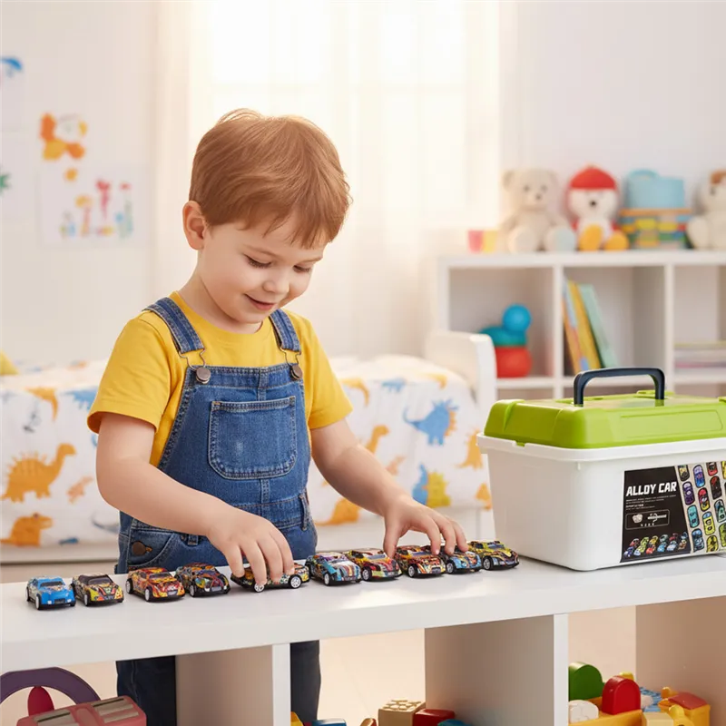 Motorized cars in a suitcase, 50 pcs. 26603