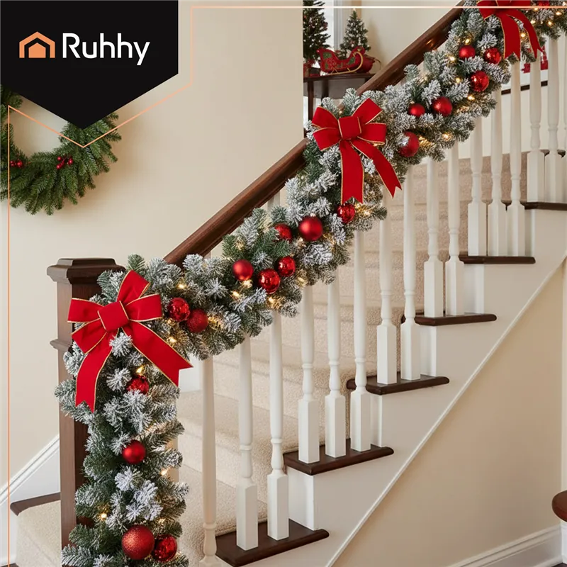 Snow-covered Christmas tree garland 2.7m HQ Ruhhy 26244