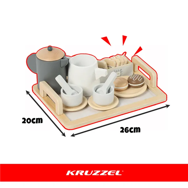 Kruzzel 26543 16-piece wooden tea set