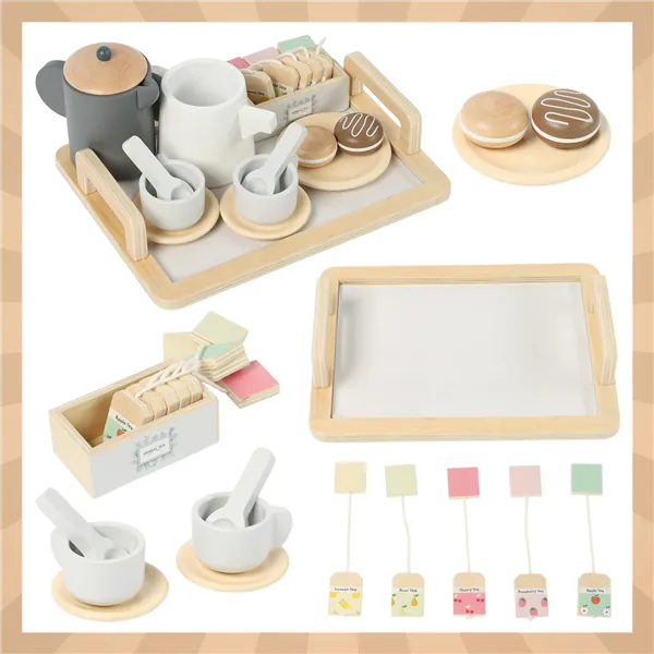 Kruzzel 26543 16-piece wooden tea set