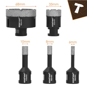 Diamond hole saws - set of 6 Bigstreen 27079