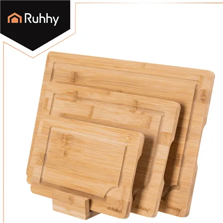 Bamboo cutting board - 3 pcs + Ruhhy stand