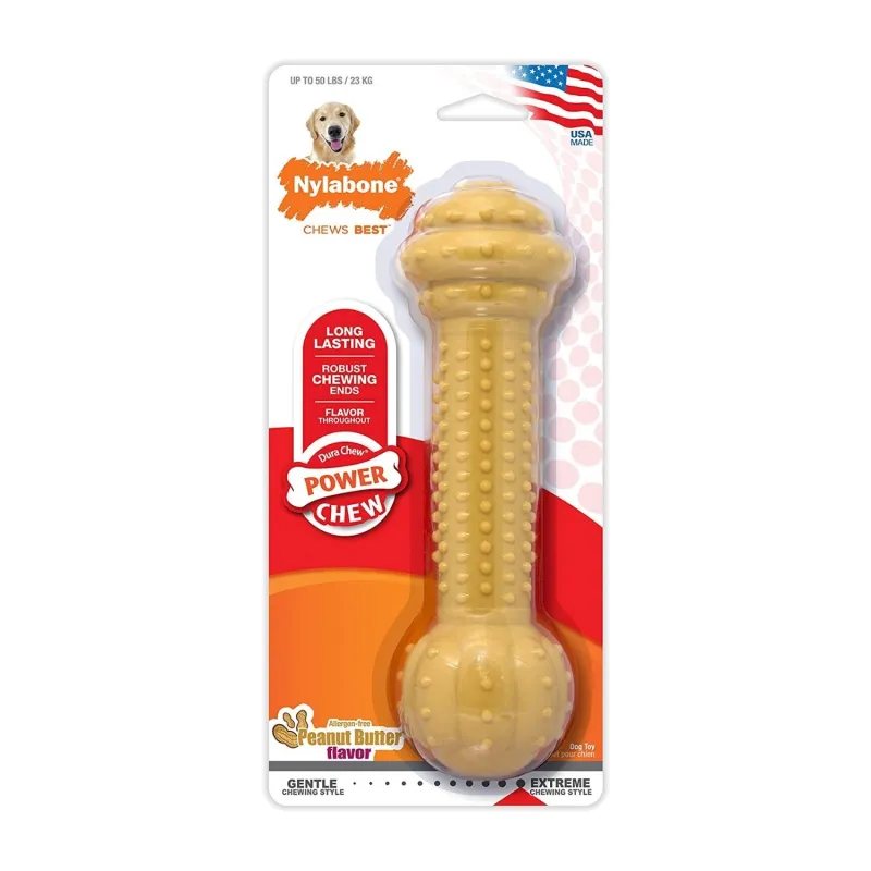Nylabone vastupidav närimismänguasi Extreme Chew Barbell Peanut Butter XL