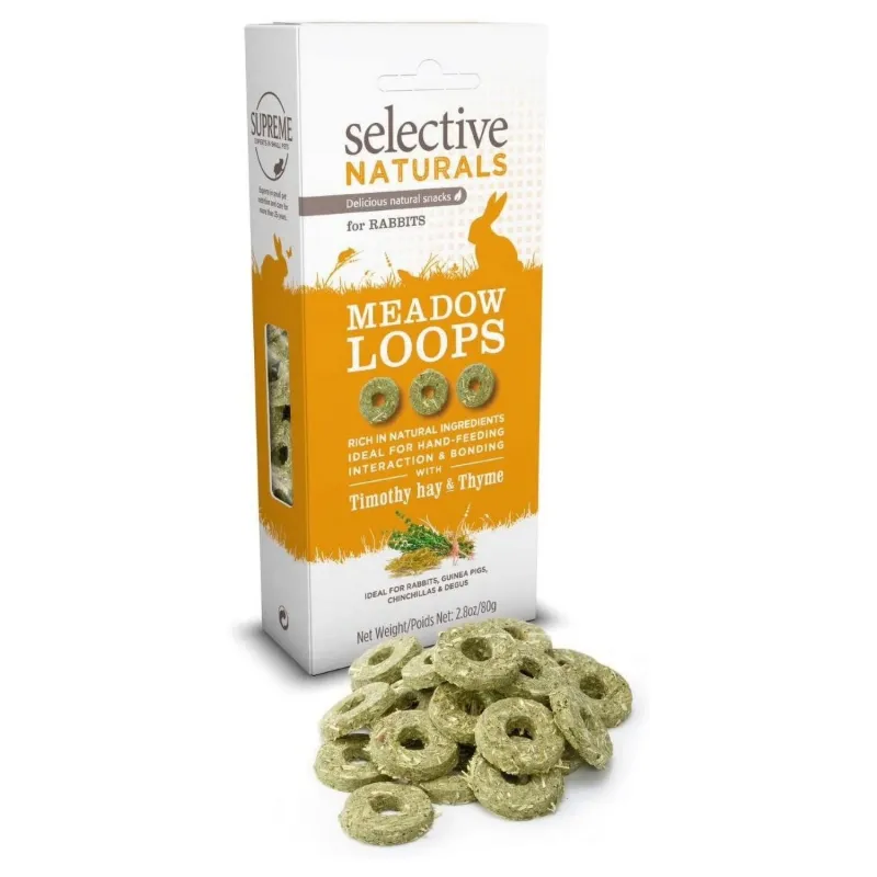 Timutiheina, tüümiani ja linaseemnetega – Selective Naturals Meadow Loops 80g