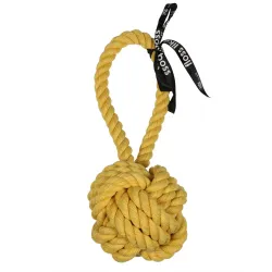 Bite me koera mänguasi köiest pall aasaga 37cm kollane