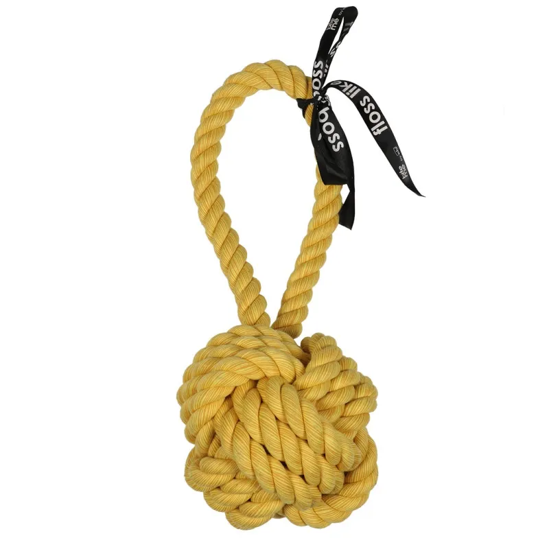 Bite me koera mänguasi köiest pall aasaga 37cm kollane